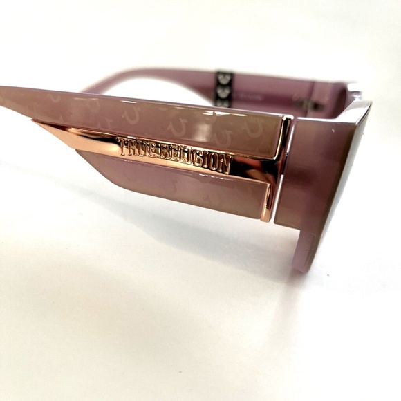 New TRUE RELIGION Cat Eye Sunglasses Acetate Purple Lilac Pink Logo Embossed main image 6